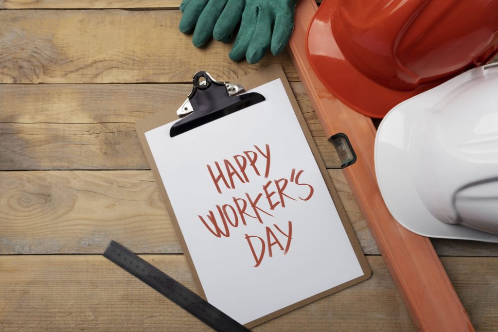 top view international worker s day with engineer tools 1